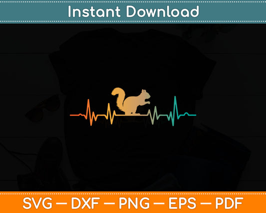 Funny Squirrel Heartbeat Svg Digital Cutting File