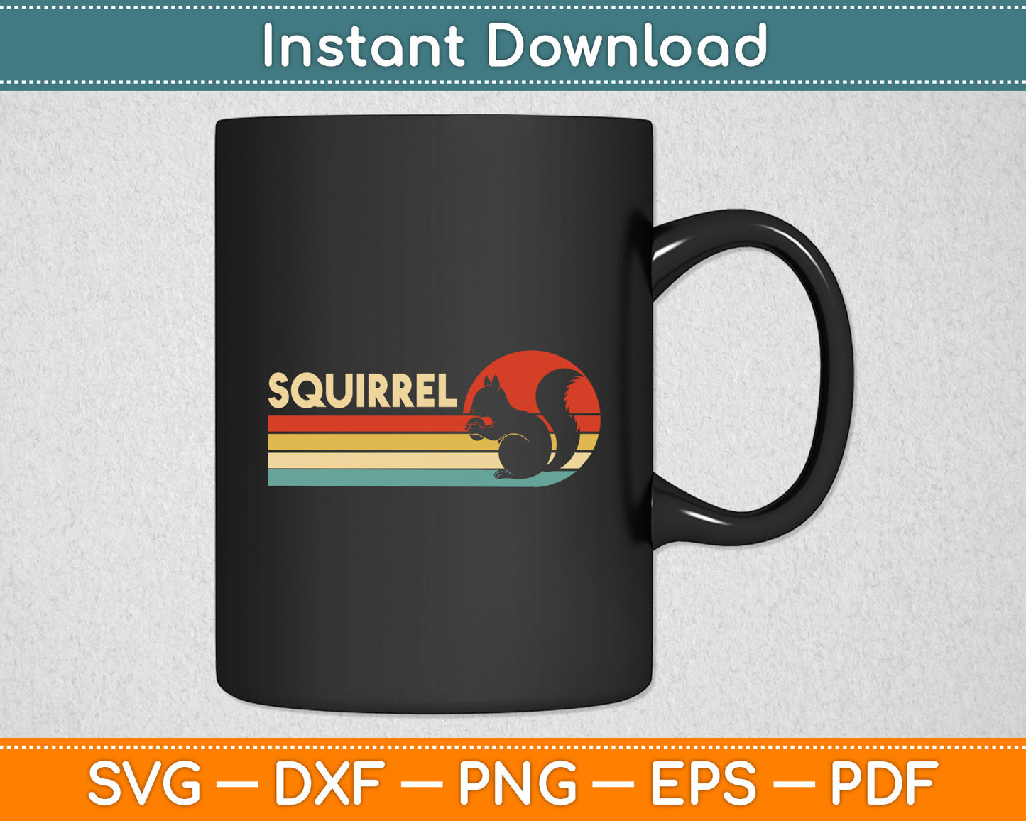 Funny Squirrel Retro Svg Digital Cutting File