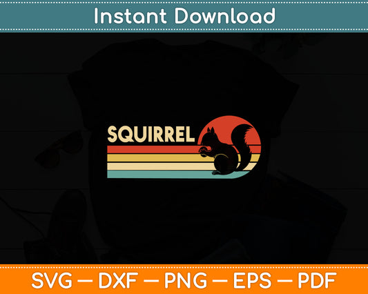 Funny Squirrel Retro Svg Digital Cutting File