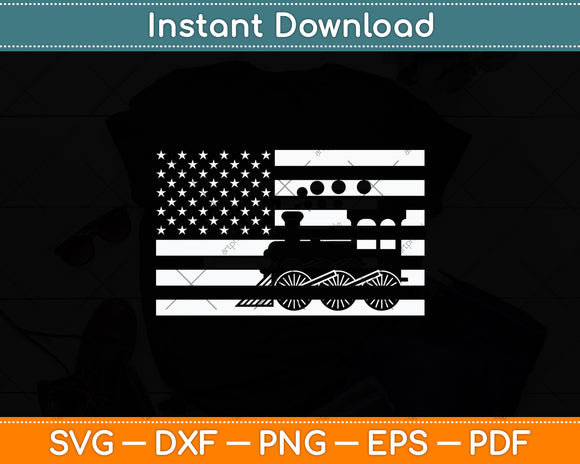 American Flag Railroad Train Svg Digital Cutting File