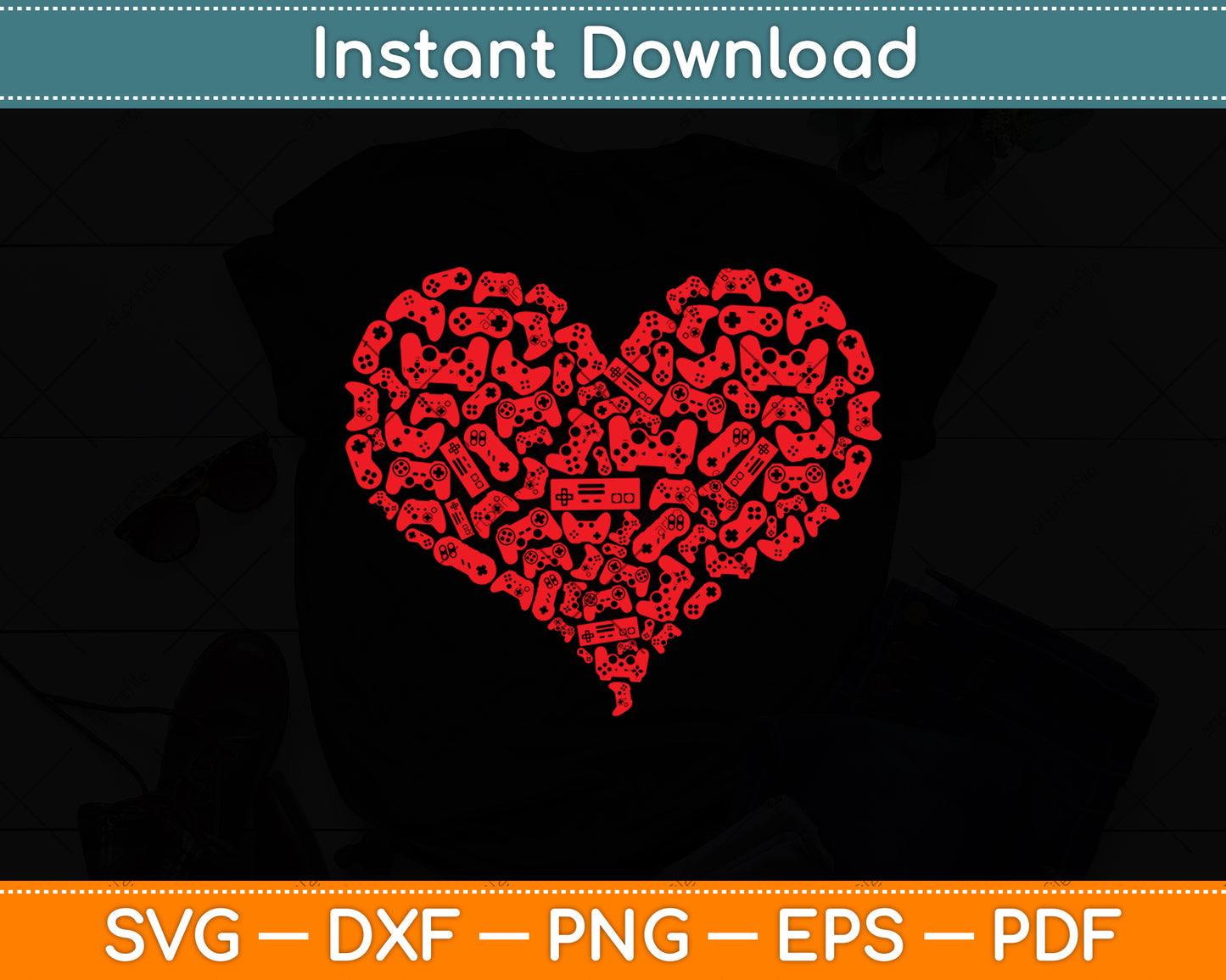 Funny Valentine's Day Video Game Controller Svg Digital Cutting File