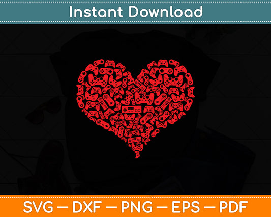 Funny Valentine's Day Video Game Controller Svg Digital Cutting File