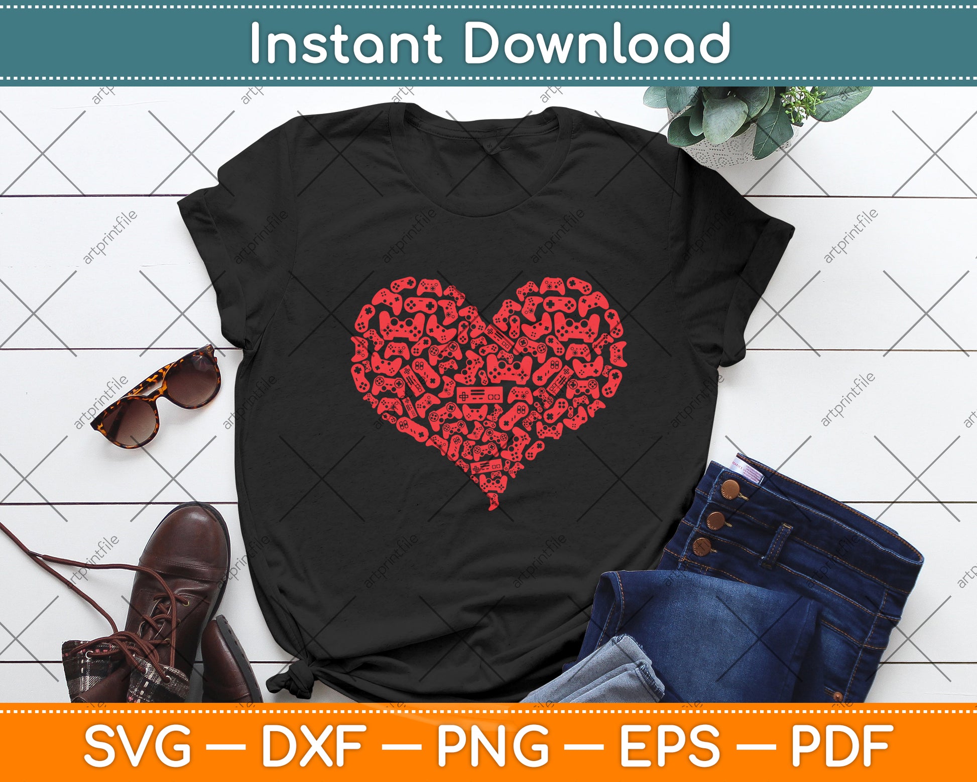 Funny Valentine's Day Video Game Controller Svg Digital Cutting File
