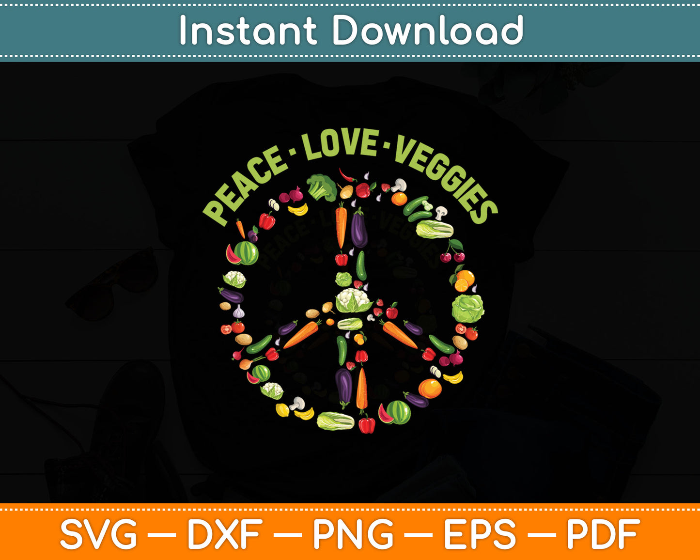 Funny Veggie Vegan Food Vegetables Themed Svg Digital Cutting File