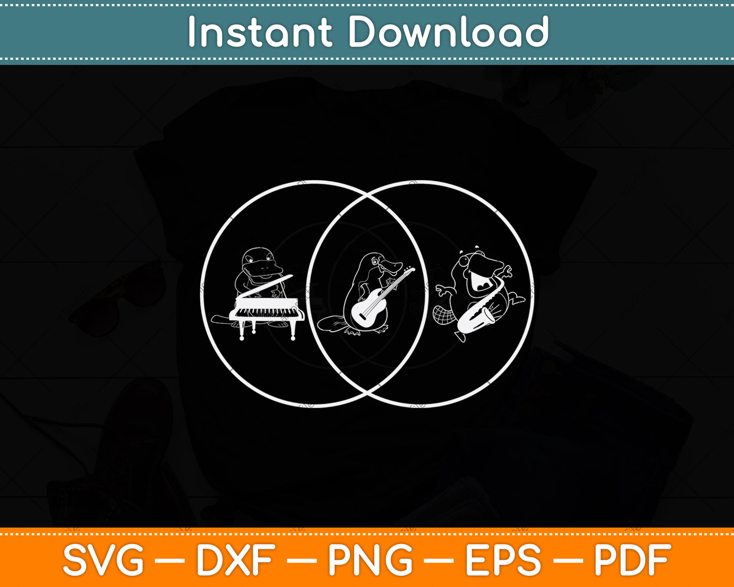 Funny Venn Diagram Rare Platypus Svg Png Dxf Digital Cutting File