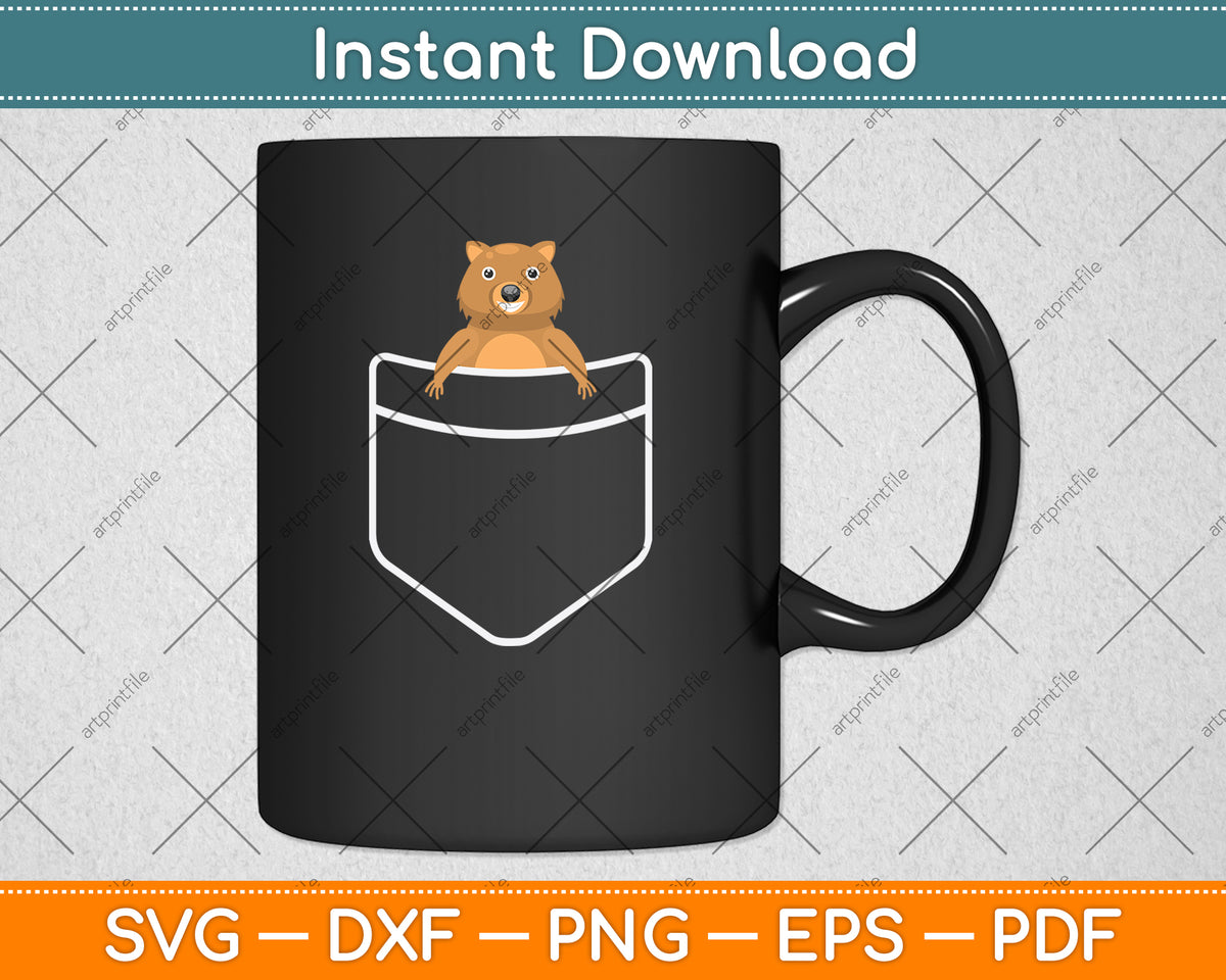 Funny Wombat In The Pocket Svg Png Dxf Digital Cutting File