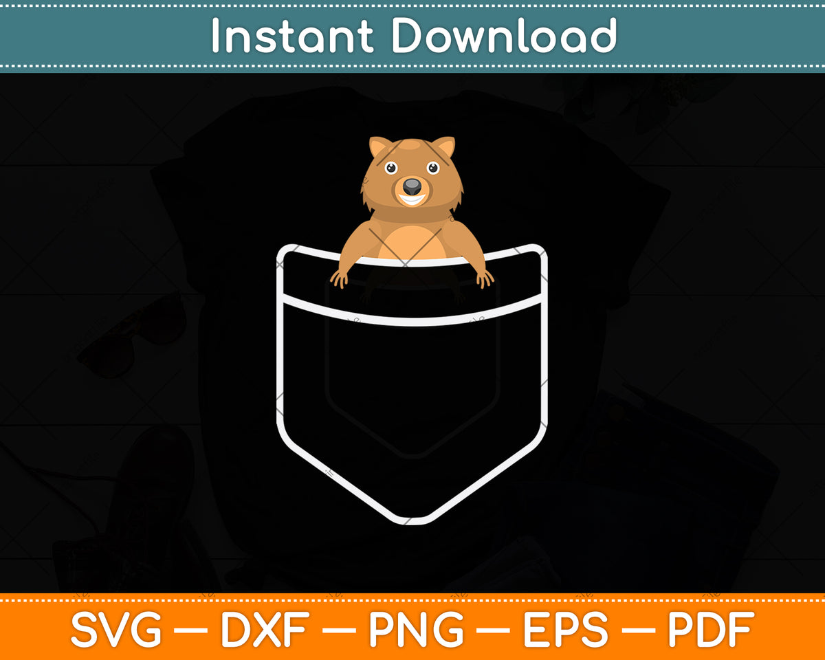 Funny Wombat In The Pocket Svg Png Dxf Digital Cutting File