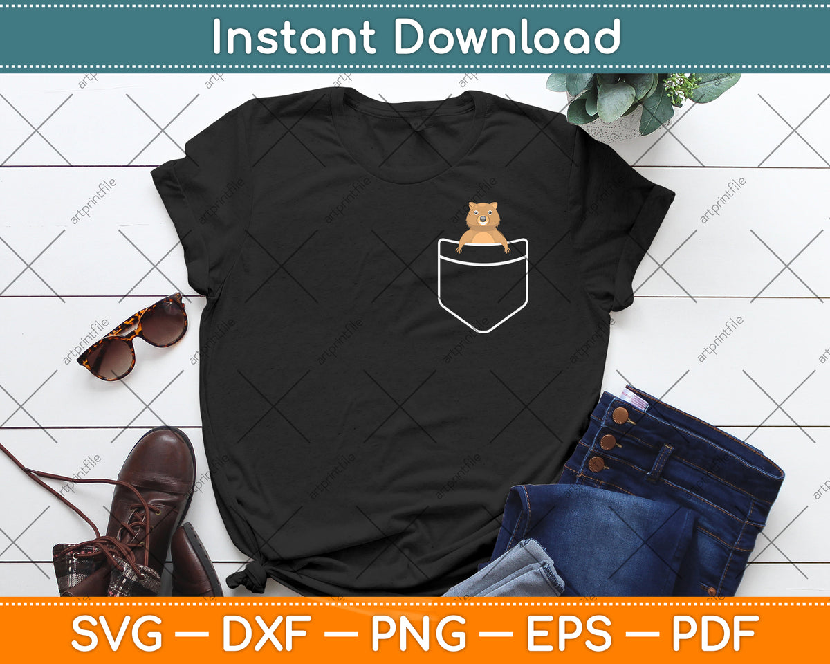 Funny Wombat In The Pocket Svg Png Dxf Digital Cutting File