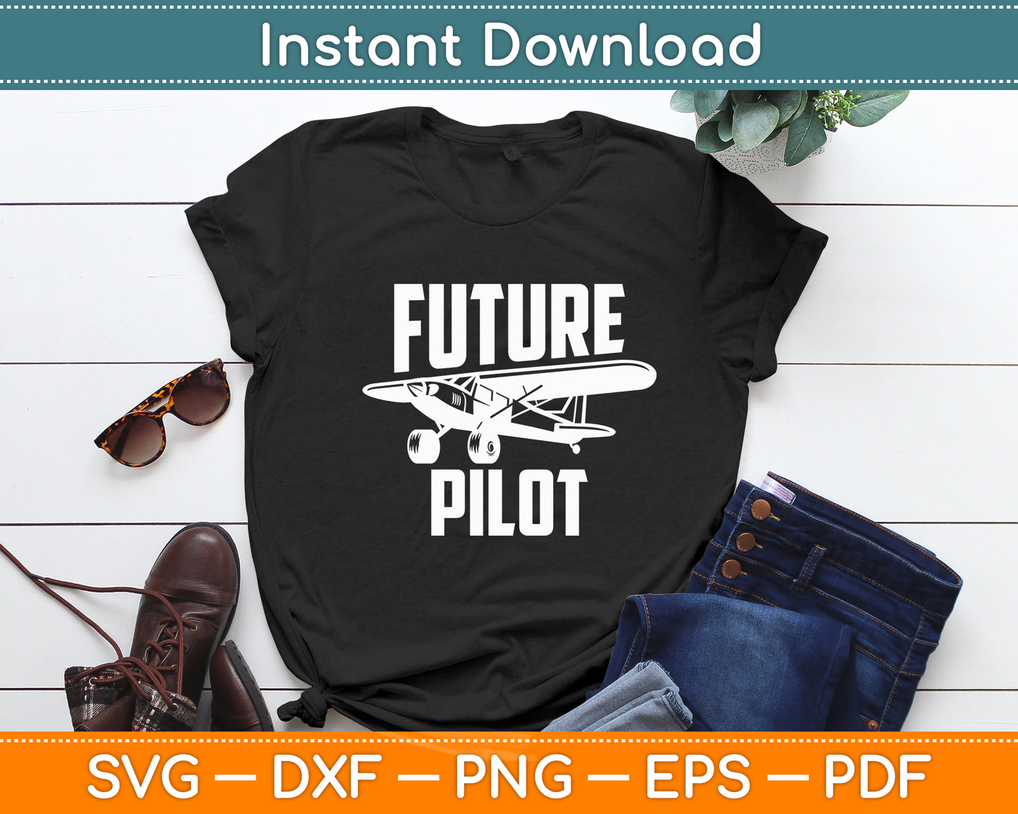 Future Pilot Aircraft Small Airplane Svg Png Dxf Digital Cutting File