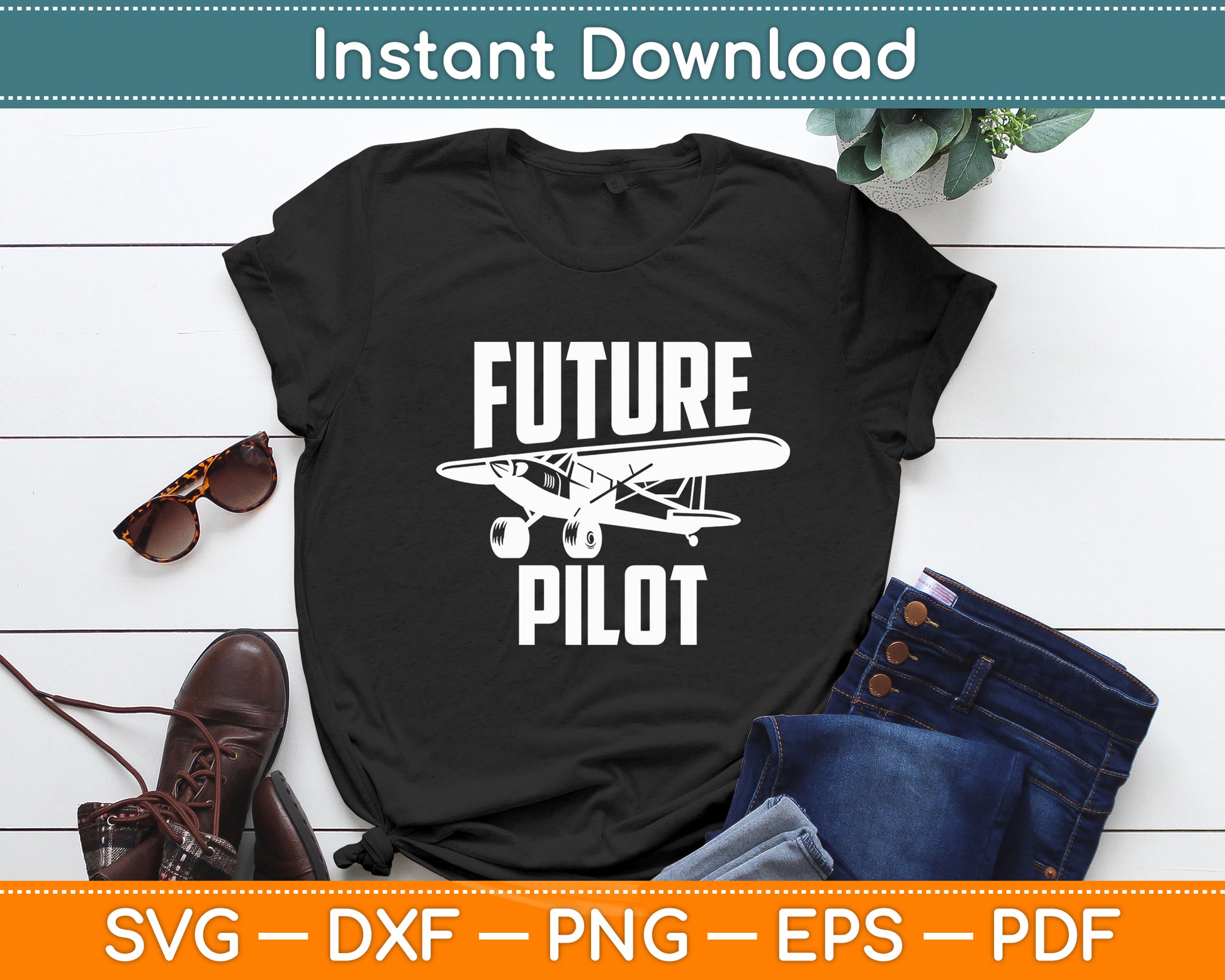 Future Pilot Aircraft Small Airplane Svg Png Dxf Digital Cutting File