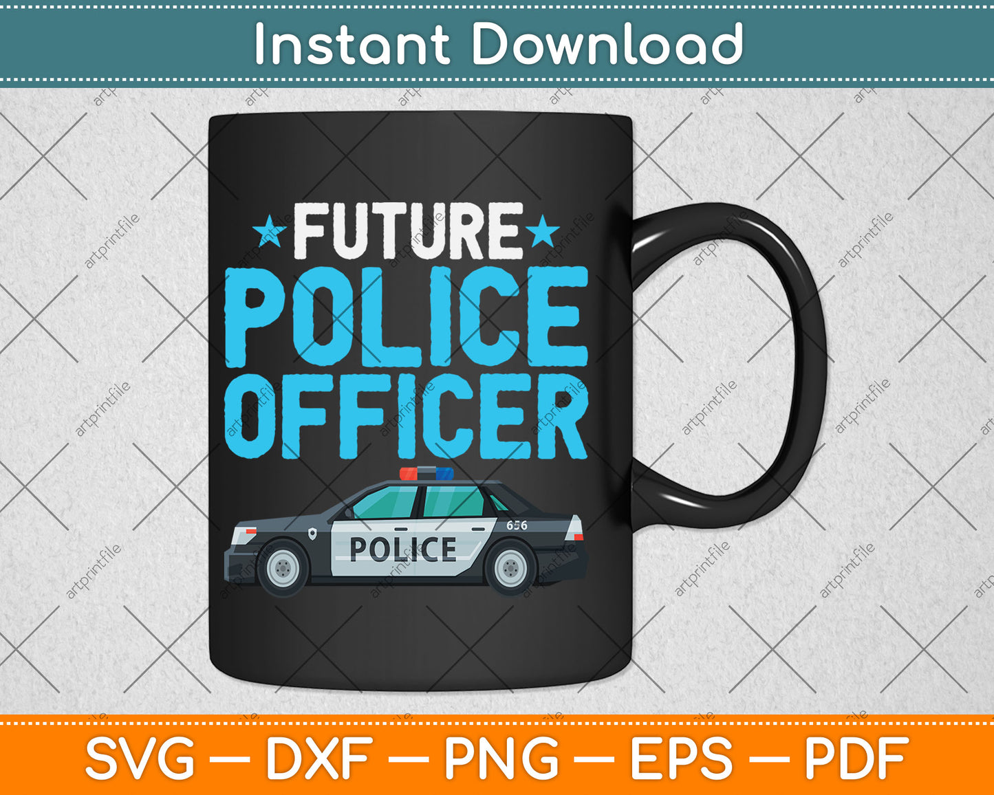 Future Police Officer Policeman Cop Boys Kids Toddler Svg Digital Cutting File