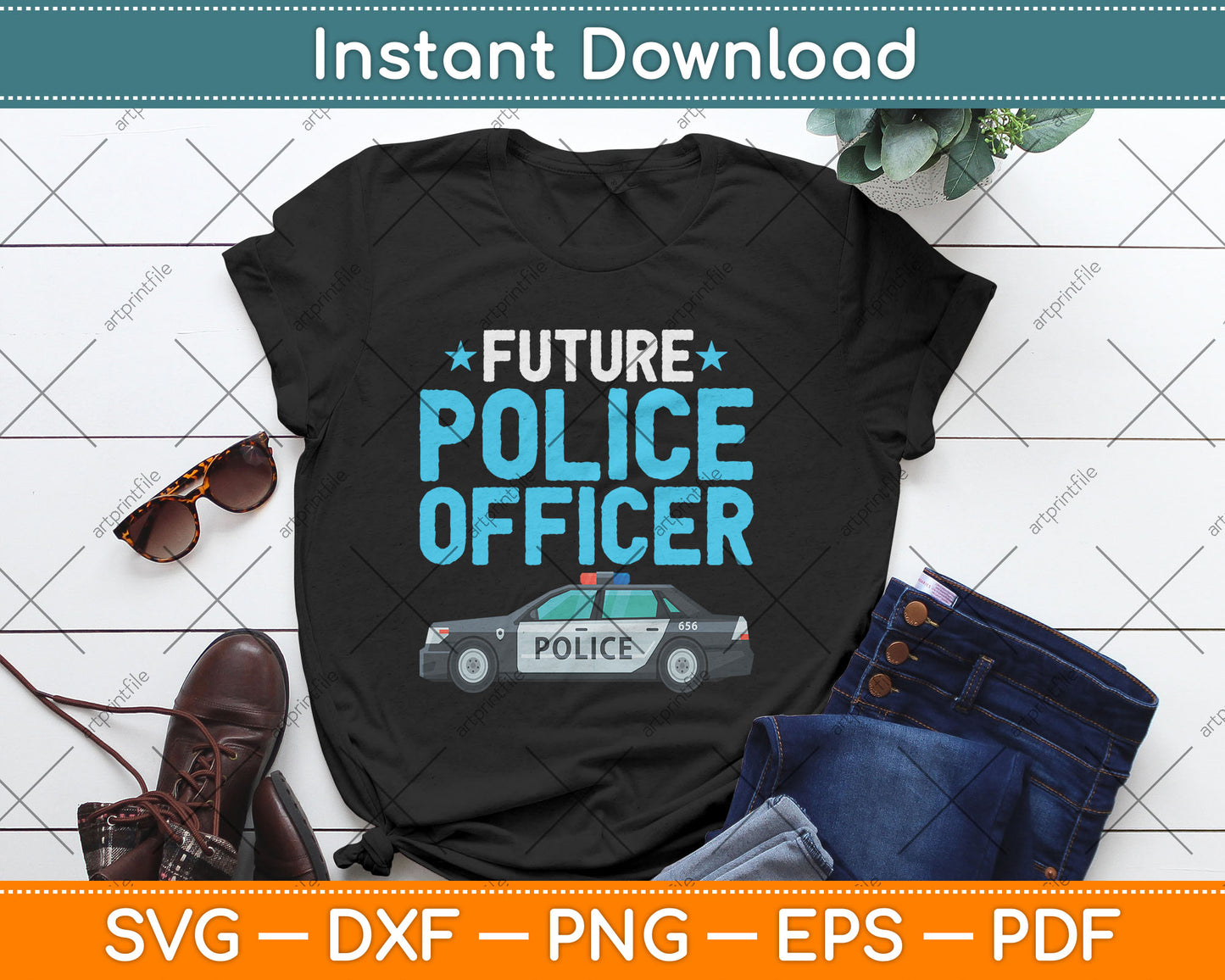 Future Police Officer Policeman Cop Boys Kids Toddler Svg Digital Cutting File