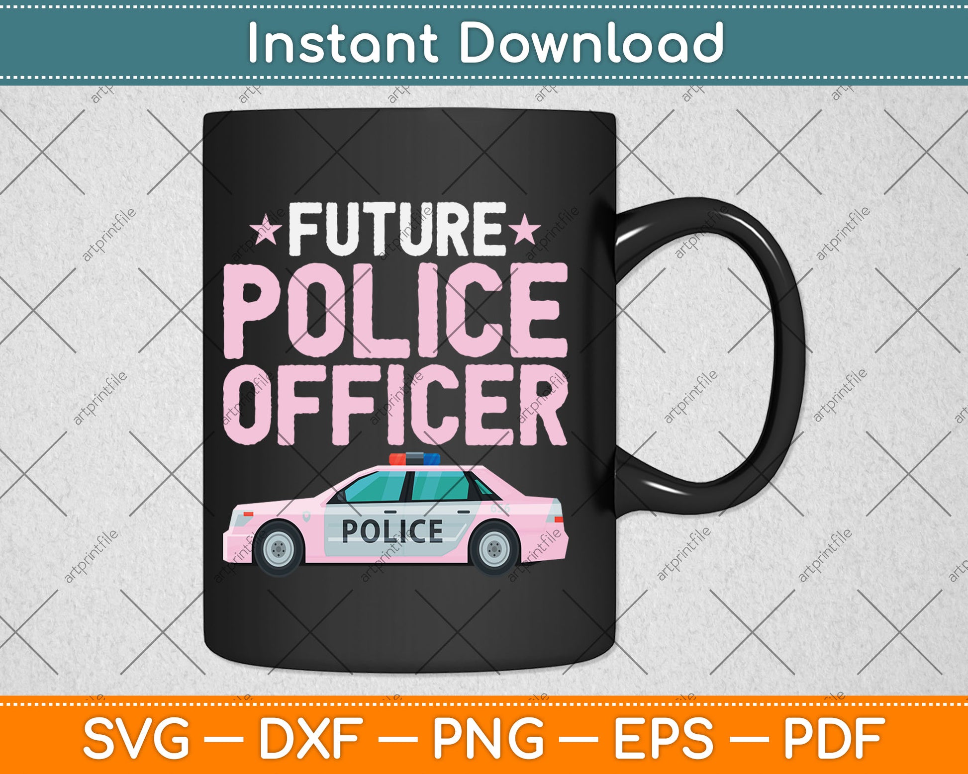 Future Police Officer Policewoman Cop Girls Kids Toddler Svg Digital Cutting File