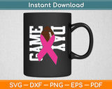 Game Day - Breast Cancer Awareness Pink Football Ribbon Svg Digital Cutting File