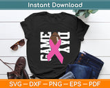 Game Day - Breast Cancer Awareness Pink Football Ribbon Svg Digital Cutting File