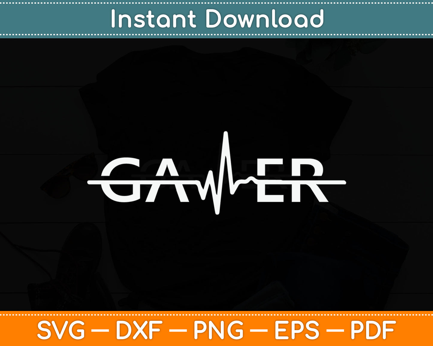 Gamer Heartbeat Video Games Svg Digital Cutting File