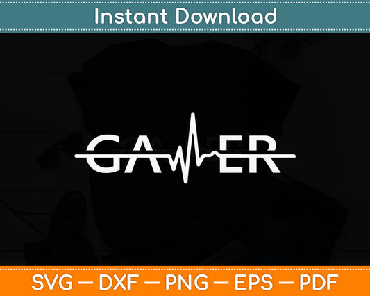 Gamer Heartbeat Video Games Svg Digital Cutting File