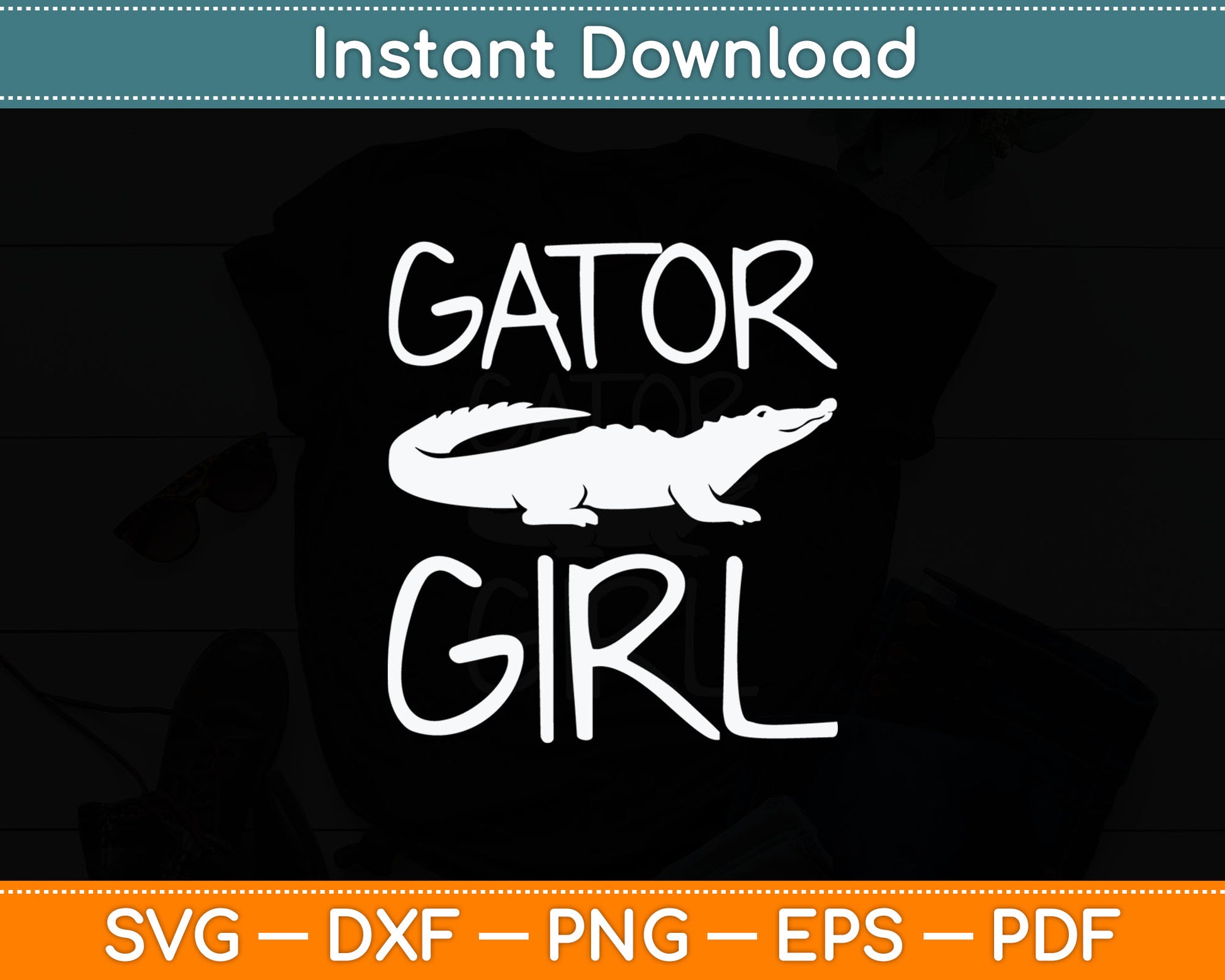 Gator Girl - Alligator Crocodile Zoo Animal Lover Svg Digital Cutting File