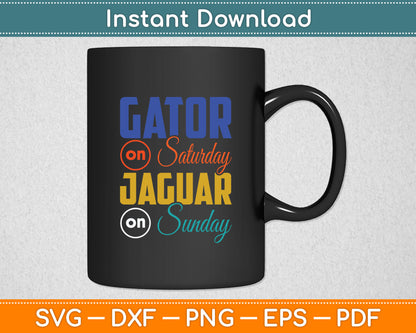 Gator On Saturday Jaguar On Sunday Sports Fan Svg Digital Cutting File