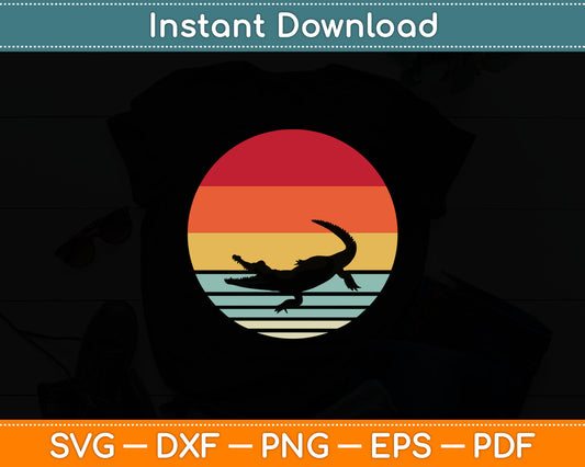 Gator Retro Style Svg Digital Cutting File