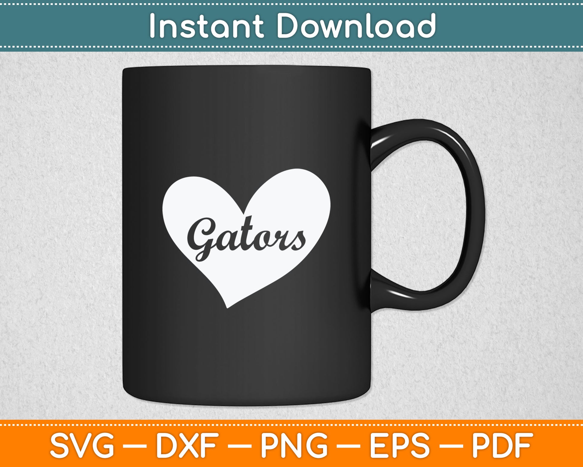 Gators School Sports Fan Team Spirit Mascot Heart Svg Digital Cutting File