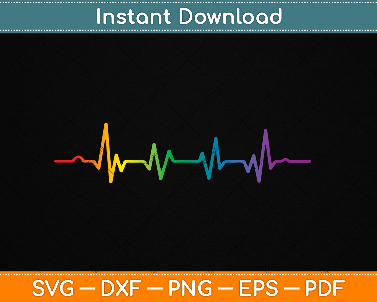 Gay Heartbeat Pride Rainbow Flag LGBTQ Cool LGBT Ally Gift Svg Digital Cutting File
