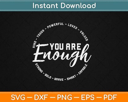 Gay You Are Enough Rainbow Pride Flag Ally LGBTQ Svg Png Digital Cutting File