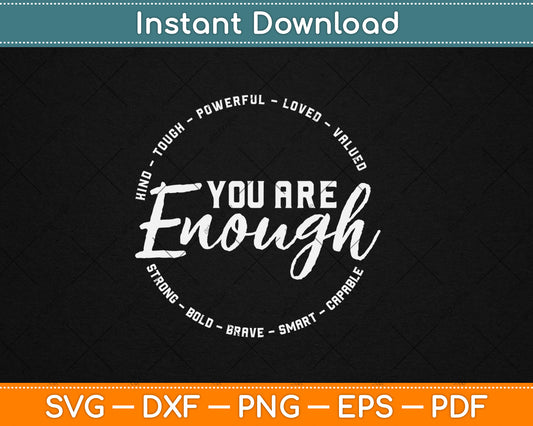 Gay You Are Enough Rainbow Pride Flag Ally LGBTQ Svg Png Digital Cutting File