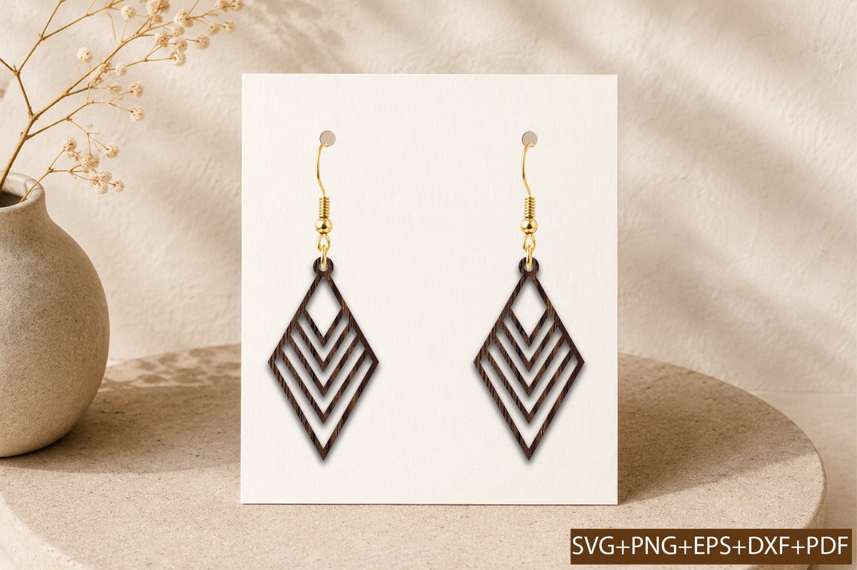 Geometric Chevron Earrings SVG