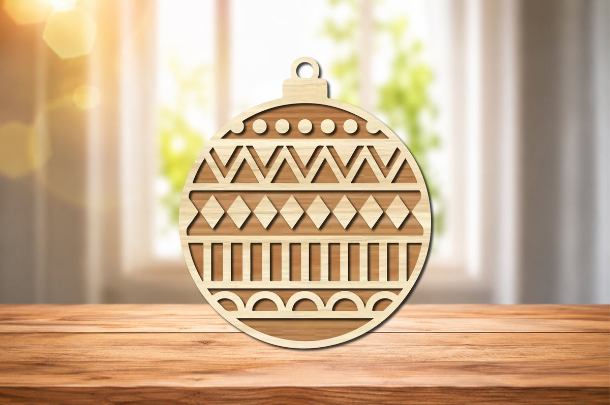 Geometric Christmas Ornament SVG Laser Cut File