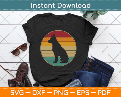 German Shepherd Dog Vintage Distressed Retro SVG Digital Cutting File