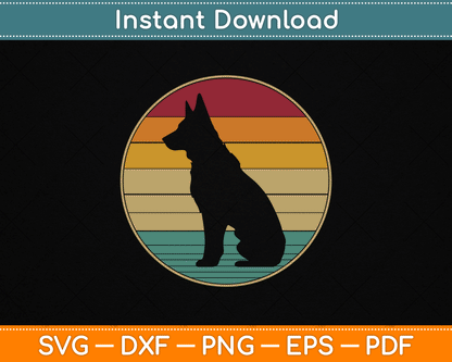 German Shepherd Dog Vintage Distressed Retro SVG Digital Cutting File