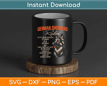 German Shepherd Rules Dog Lover Animal Pet Breeder SVG Digital Cutting File