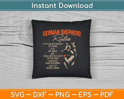 German Shepherd Rules Dog Lover Animal Pet Breeder SVG Digital Cutting File