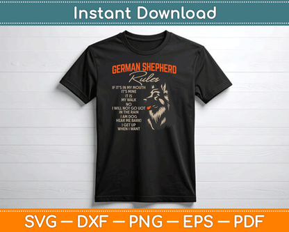 German Shepherd Rules Dog Lover Animal Pet Breeder SVG Digital Cutting File
