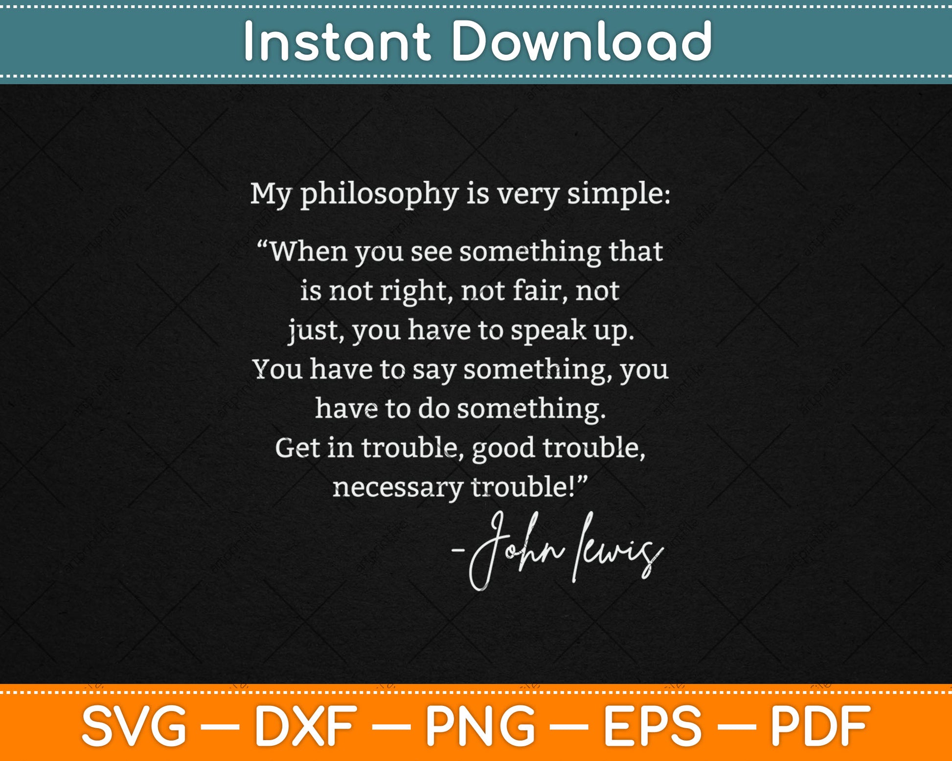 Get In Good Necessary Trouble John Lewis Social Justice Svg Digital Cutting File