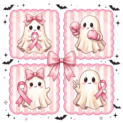 Pink Ribbon Ghosts PNG Bundle