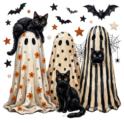 Ghost Cat Cute Halloween PNG