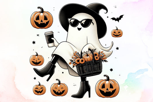 Ghost Coffee Halloween Fall Pumpkin PNG