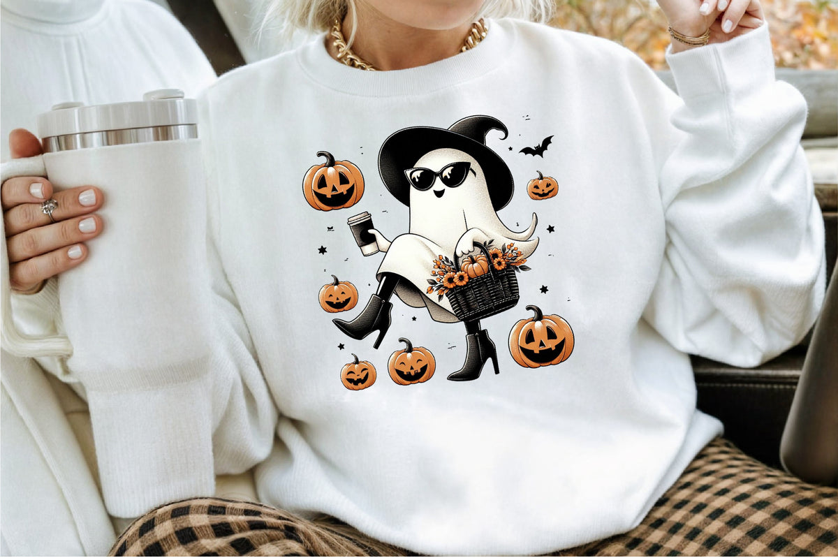 Ghost Coffee Halloween Fall Pumpkin PNG