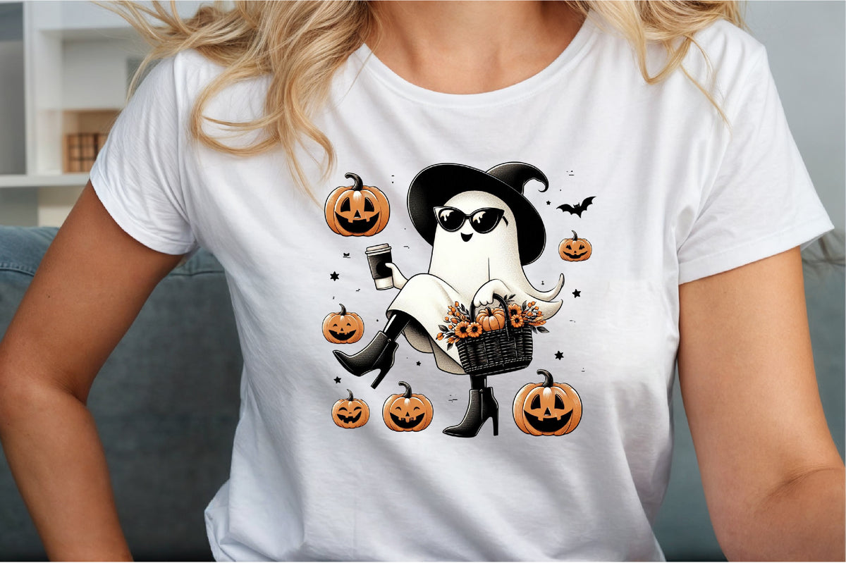Ghost Coffee Halloween Fall Pumpkin PNG