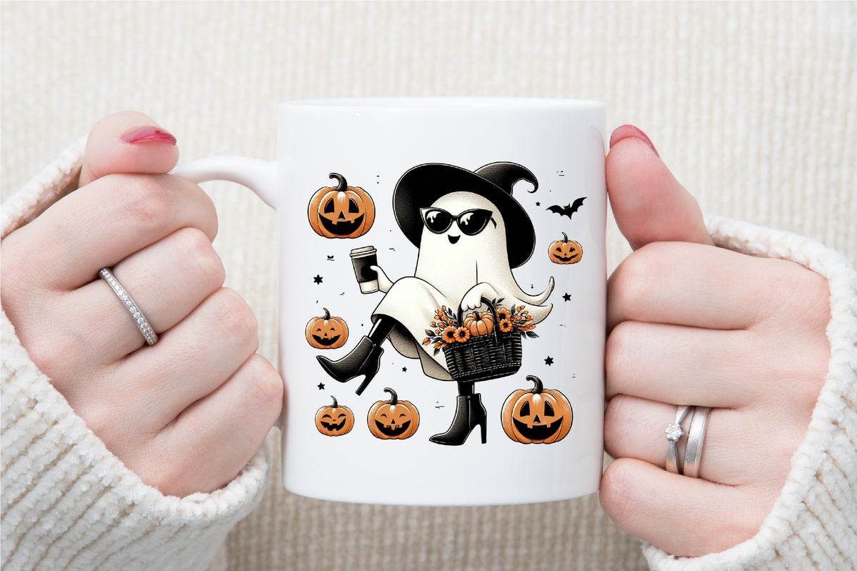Ghost Coffee Halloween Fall Pumpkin PNG