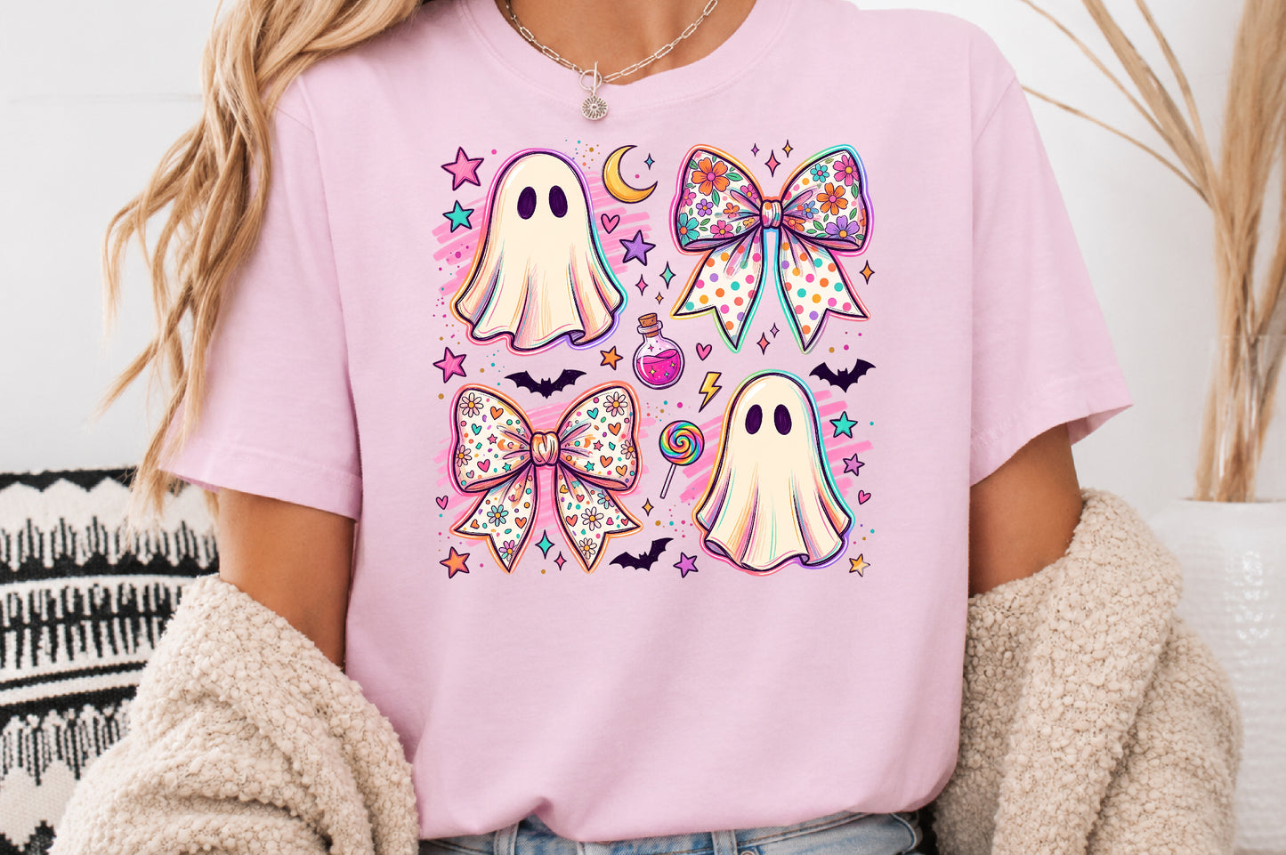 Ghost Coquette Bow Halloween Sublimation PNG