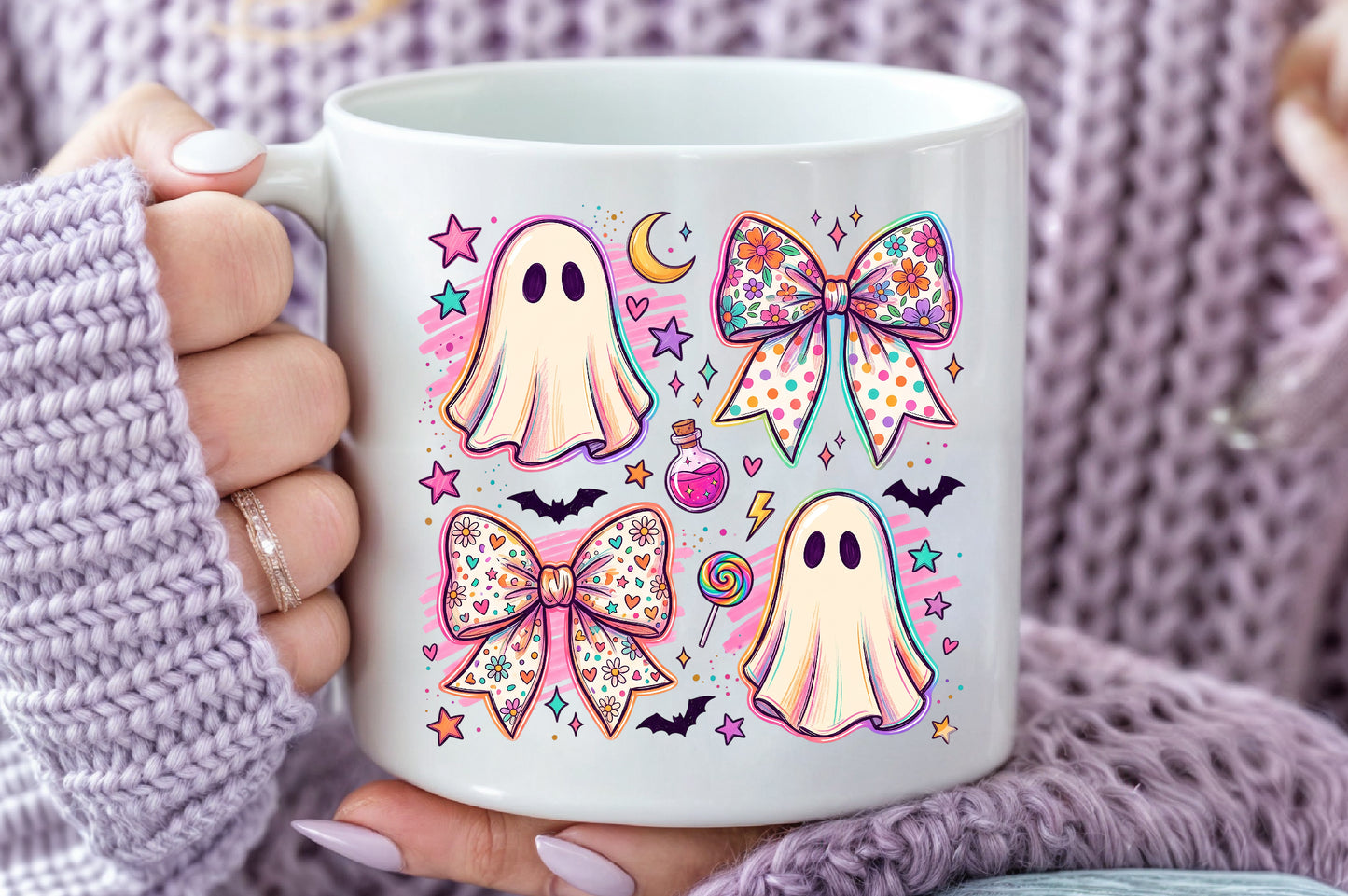 Ghost Coquette Bow Halloween Sublimation PNG