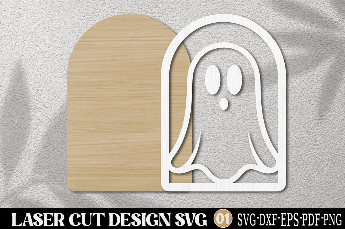 Ghost Halloween Ornament SVG | Spooky Ghost Laser Cut Design