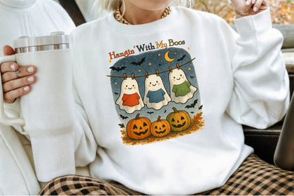 Hangin With My Boos Ghost Halloween PNG