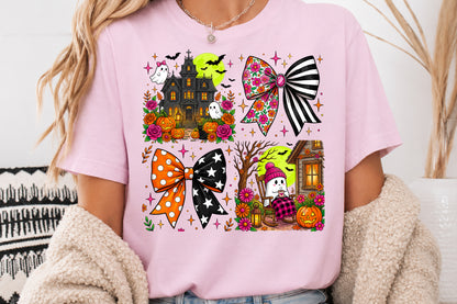 Halloween Haunted House Bow PNG Bundle Cute Spooky Ghost Clipart