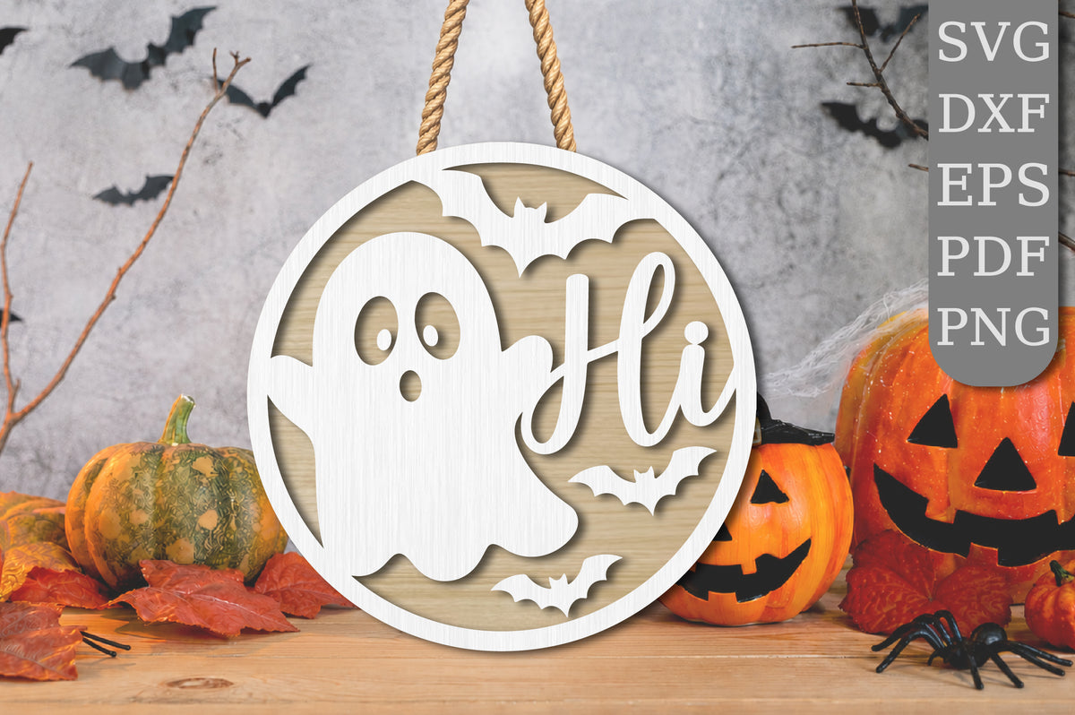 Ghost Hi Halloween SVG