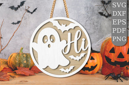Ghost Hi Halloween SVG