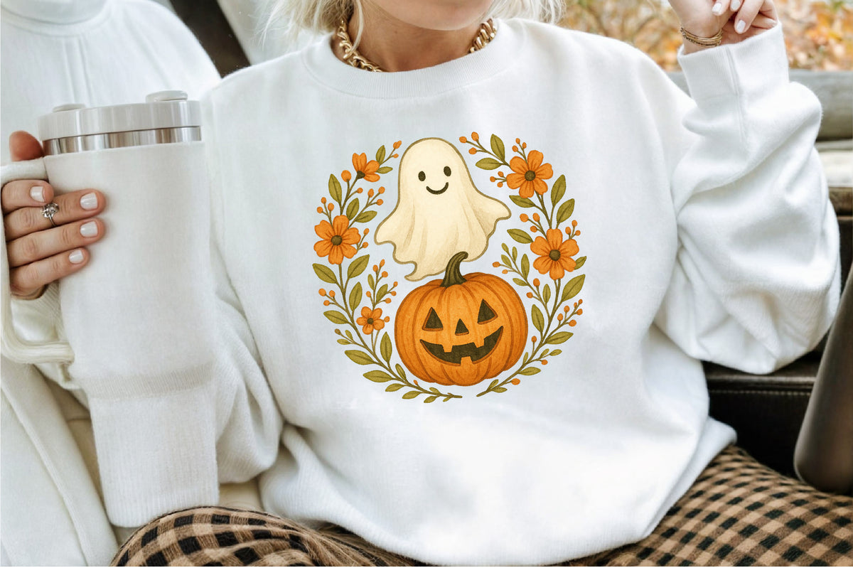 Ghost Pumpkin Fall Autumn Halloween PNG